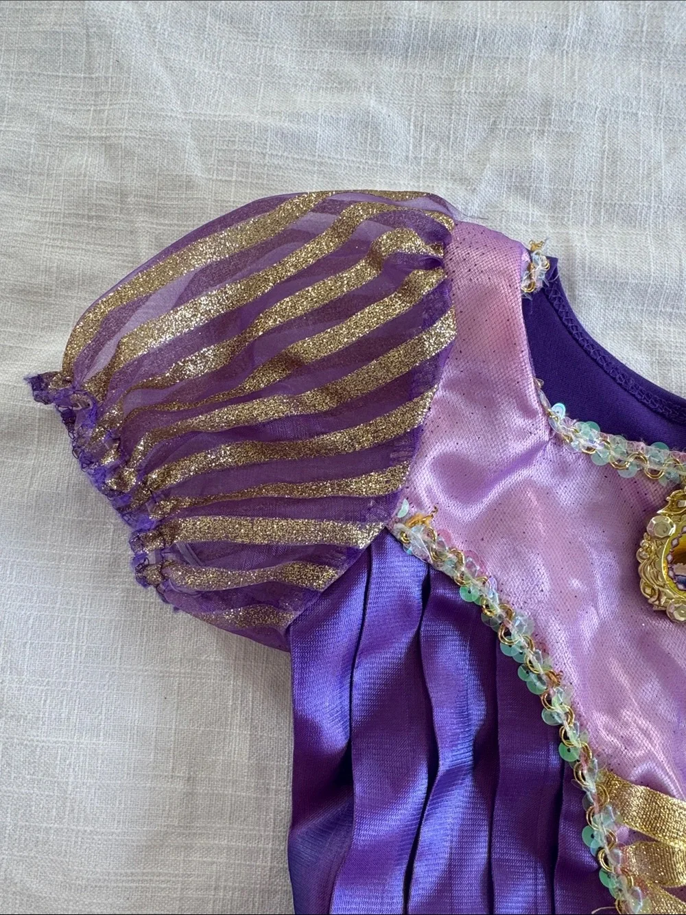 Disney Purple and Pink Princess Dress-Up Gown with Gold Trim